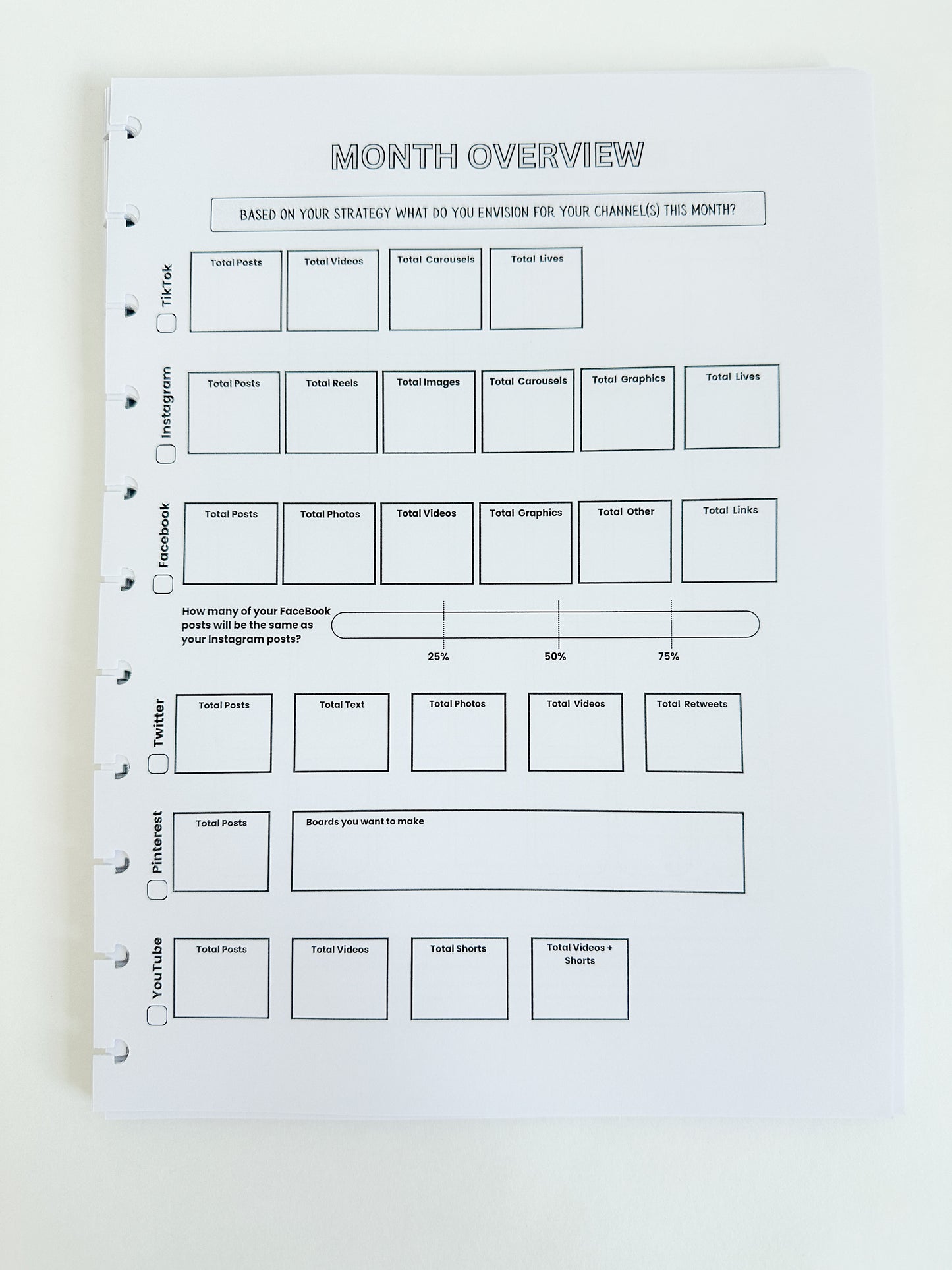 Insert: Four Month Planner