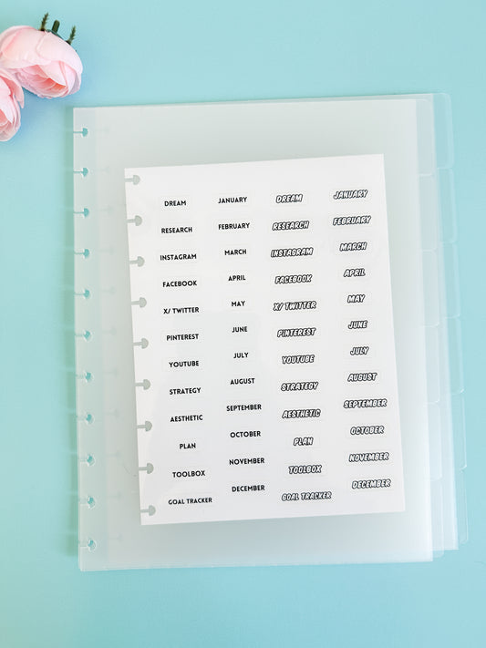 12 Dividers with Stickers