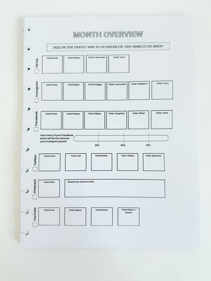 Insert: Four Month Planner